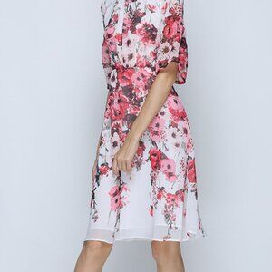 Sleeveless vest print chiffon straight A-line dress son summer